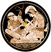 Achilles Tending Patroclus' Wounds
