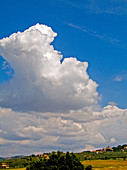 Cumulus Clouds over Italian Hillside