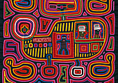 Mola Textile Depicting a Helicopter