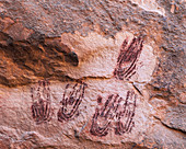 X-ray Style Handprint Pictographs,Texas