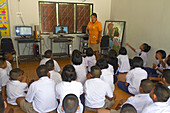 Children Attend a Thai Elementary School