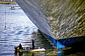 Painting Hull of Ship