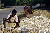 Child Crushing Rocks,Haiti