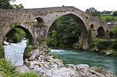 Arched Roman Bridge,Sella River,Spain