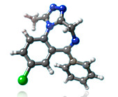 Alprazolam Molecular Model,illustration
