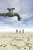 Depleting Water Supply,illustration