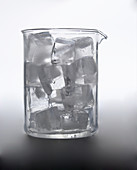 Beaker Filled with Ice Cubes