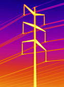 Thermogram of a Transmission Tower