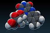 Vitamin B2,Molecular Model,illustration