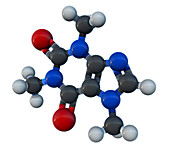 Caffeine Molecular Model,illustration