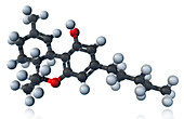 THC Molecular Model,illustration