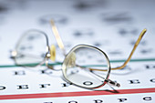 Myopic Spectacles on Snellen Eye Chart