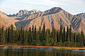Alaska Range Mountains at Colorado Lake