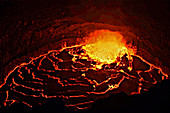 Lava Erupting in a Volcanic Vent