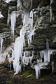 Rock Strata with Icicles