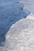 Cracks in Ice on Frozen Lake