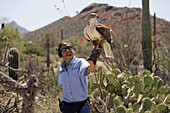 Educator with hawk