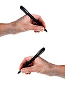 Left-handed and right-handed writing