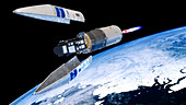 Sentinel-3 satellite launching into orbit