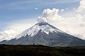 Cotopaxi volcano erupting,Ecuador