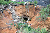 Sinkhole at abandoned coal mine
