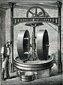 19th Century oil mill,illustration