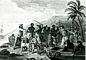 Slave trade,19th C illustration