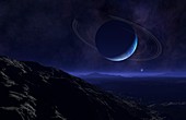 Planet Nine seen from a Small Moon