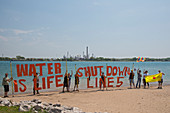St Clair River oil line protest,USA