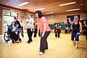 Exercise class for disabled people