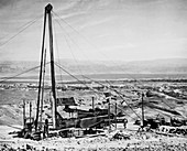 Dead Sea oil rig,1950s