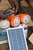 Charging solar lamps