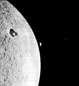 Moon and Earth from Lunar Orbiter 1,1966