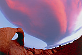 Lenticular cloud over Sandstone Bridge,USA