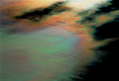 Iridescent altocumulus clouds