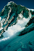 Avalanche on west shoulder of Mount Everest