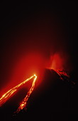 View of the Pacaya volcano erupting