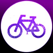 Glowing neon bicycle sign