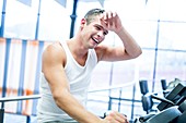 Man sweating in gym