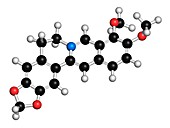 Berberine medicine molecule,illustration