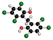 Hexachlorophene molecule,illustration