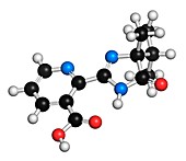 Imazapyr herbicide molecule,illustration