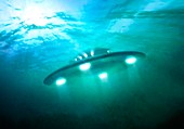 Artwork of UFO under water