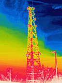 A thermogram of an antenna