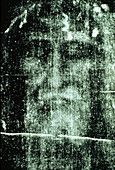 Image processed photo of part of Turin Shroud