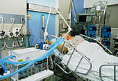 Elderly man on life-support in intensive care