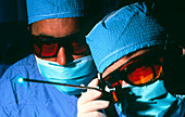 Urologists & laser used to destroy kidney stones