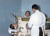 Patient in an Iron Lung