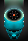 Atom brain graphic