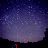 Startrails with Leonids meteors